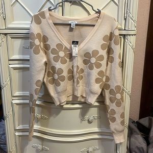 Beige and tan sweater, size small, originally from Rue 21.